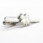 Shiny Silver Four Leaf Clover Lucky Tie Clip.jpg